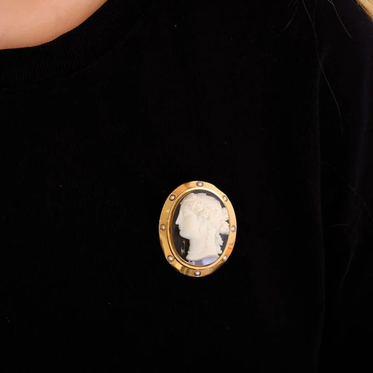 Pin cameo on Rose Gold Agate - Image 4