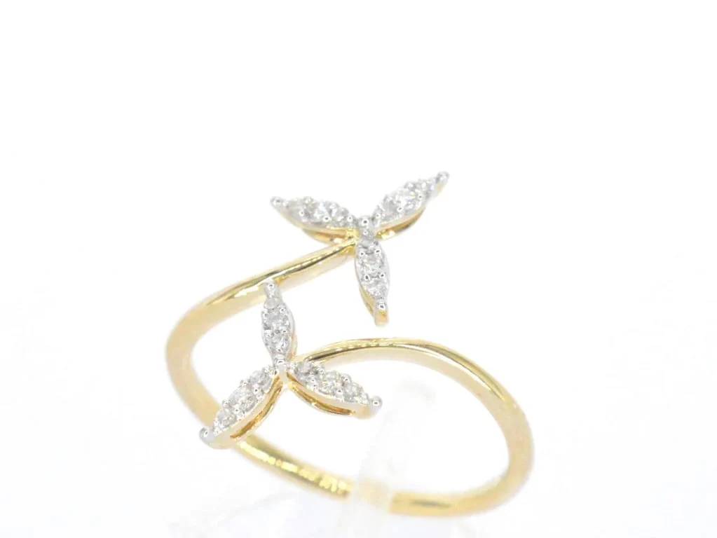 Yellow gold ring with diamonds - Image 5