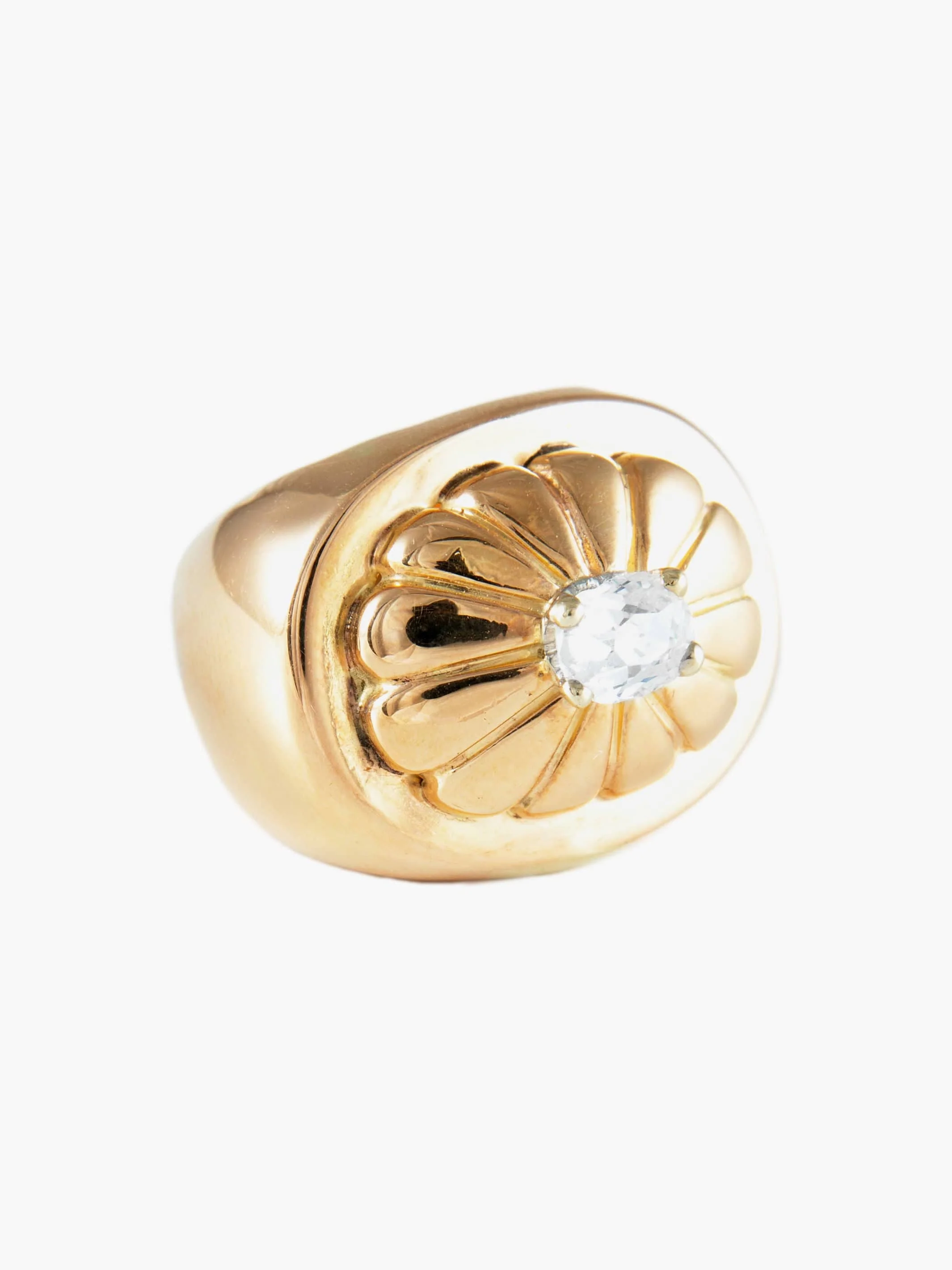Yellow Gold Cushion Cut Diamond Bangle Ring - Image 6