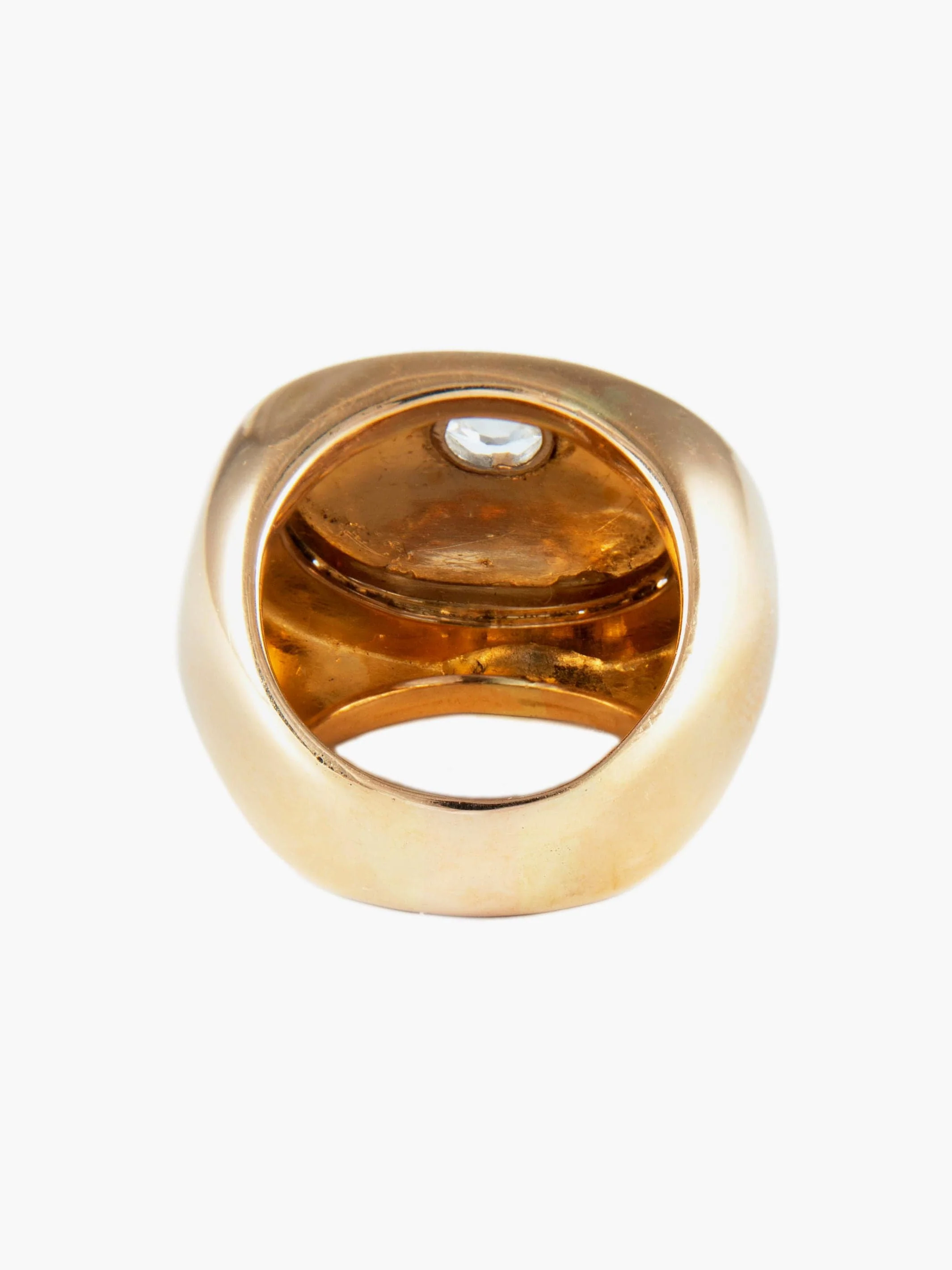 Yellow Gold Cushion Cut Diamond Bangle Ring - Image 7