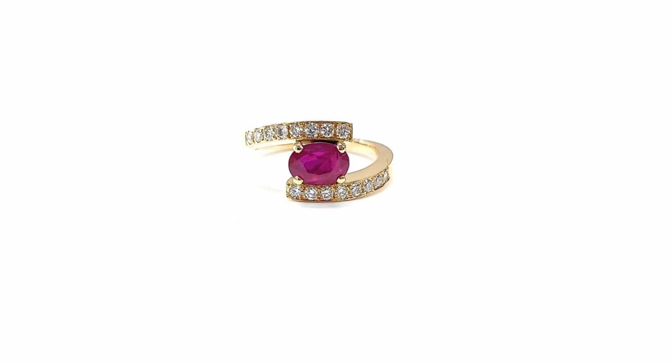 Ruby and diamond ring
