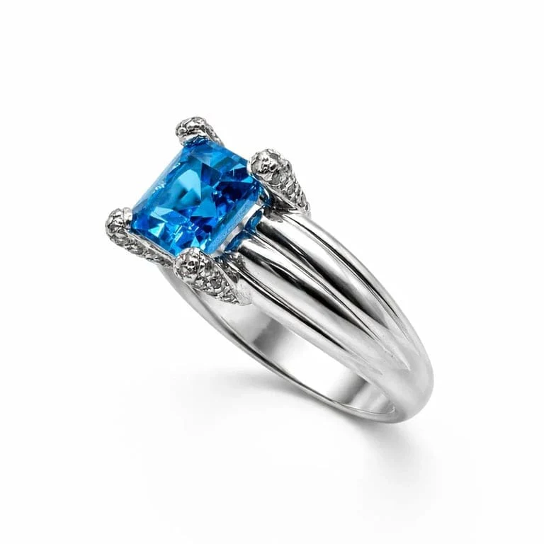 Topaz platinum ring - Image 3