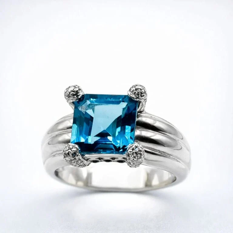 Topaz platinum ring - Image 4