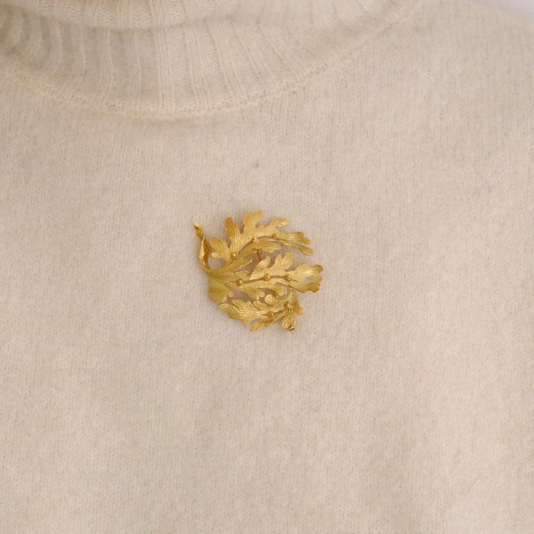 “Leaf” Brooch 2 Golds - Image 2