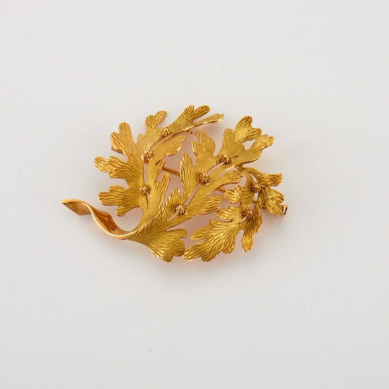 “Leaf” Brooch 2 Golds - Image 3