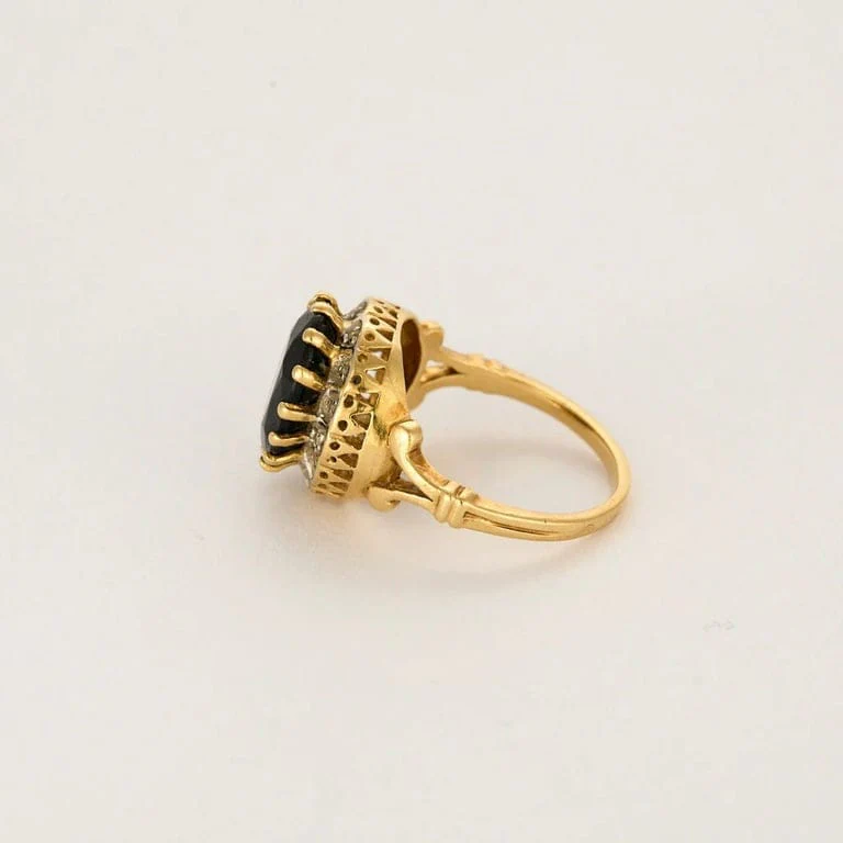 Prestige ring in yellow gold, white gold, blue sapphire and diamonds - Image 4
