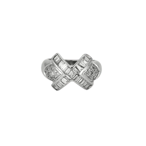 White gold diamond bangle ring