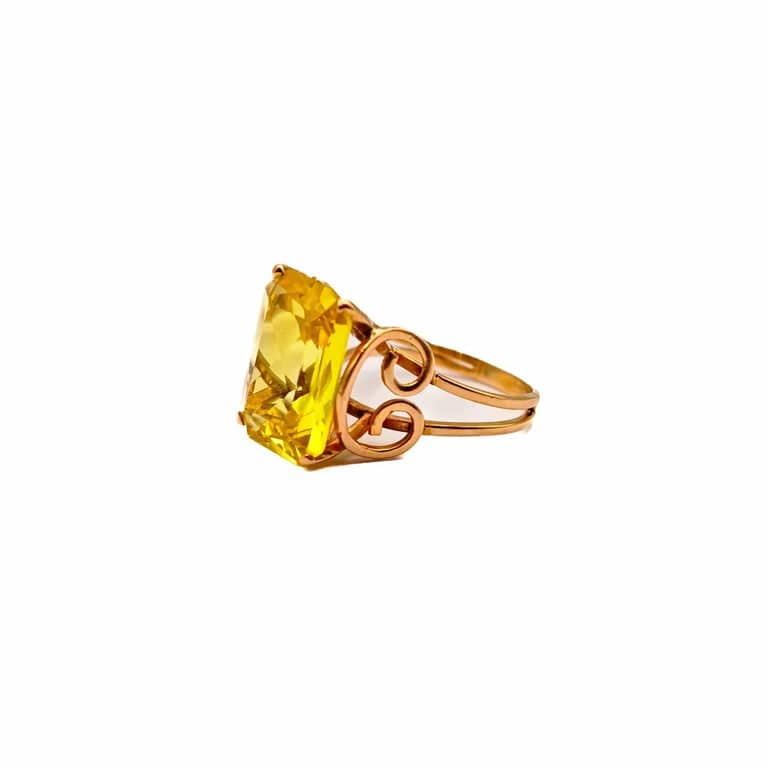 Yellow gold and Yellow Sapphire ring - Image 4
