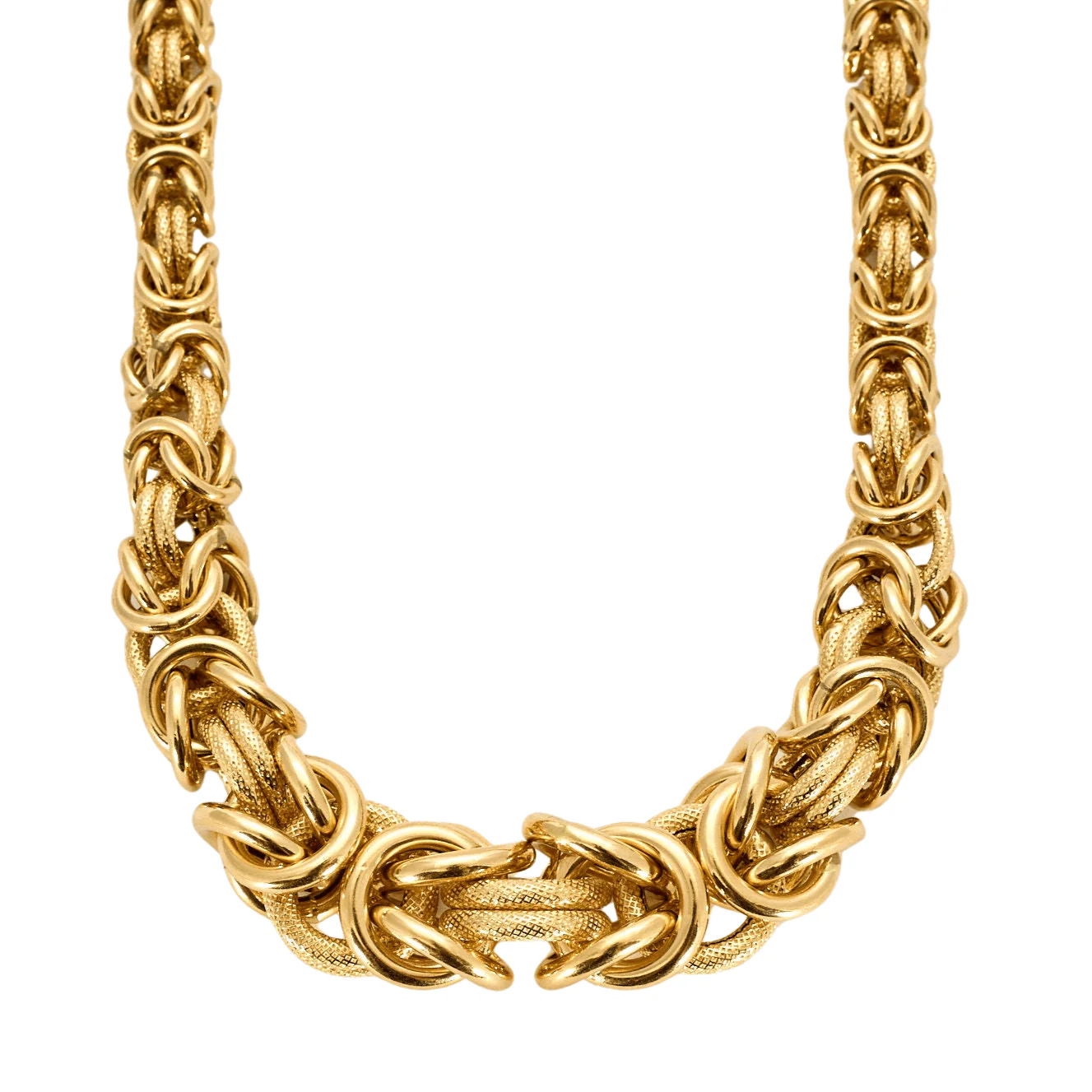 Yellow gold mesh necklace