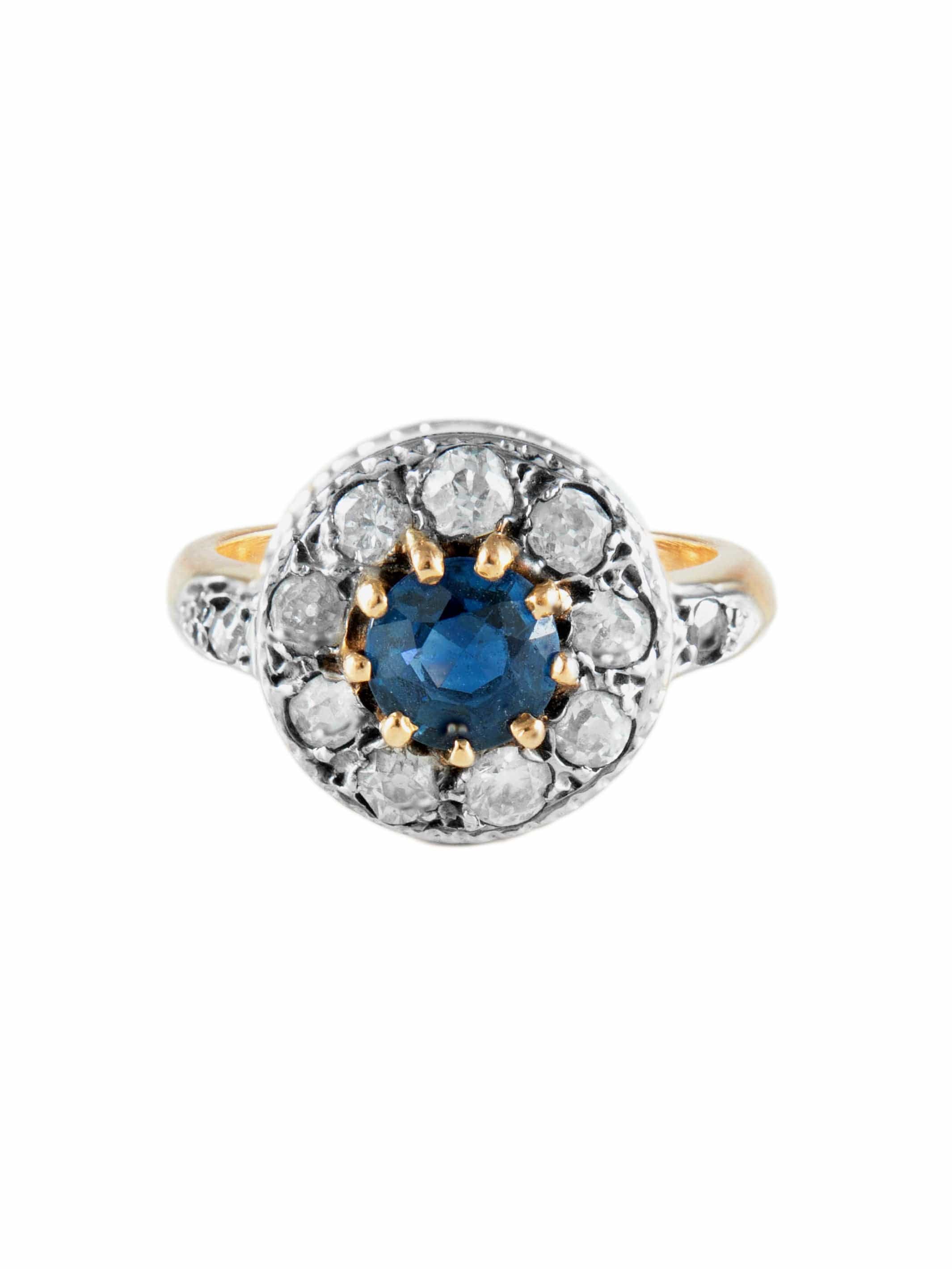 Pompadour Sapphire Diamond Ring