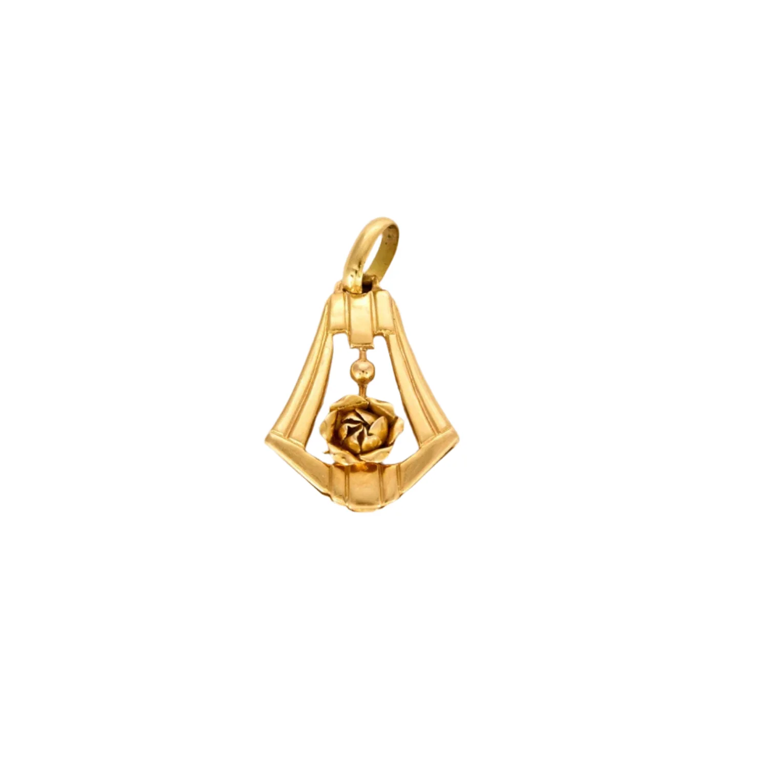 Yellow gold pendant The Flowery Bell