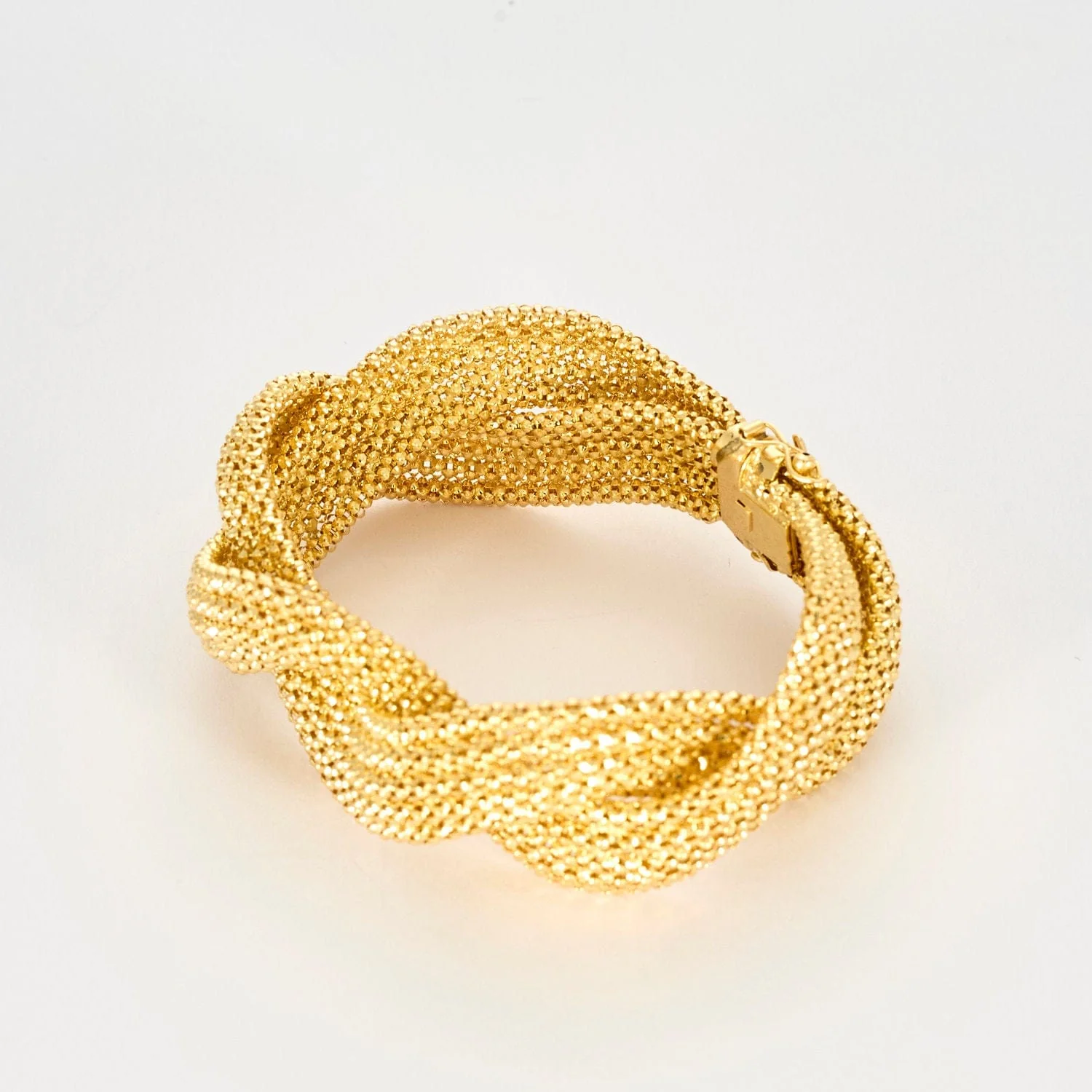 Yellow gold braided bracelet