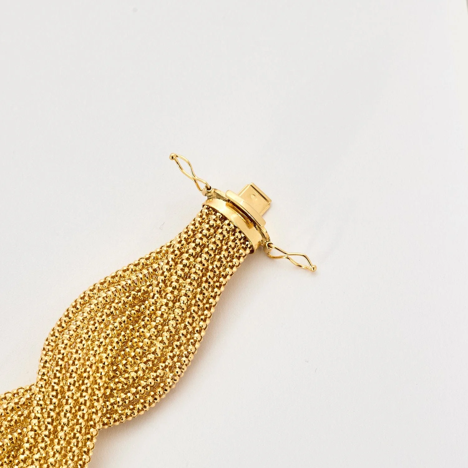Yellow gold braided bracelet - Image 4