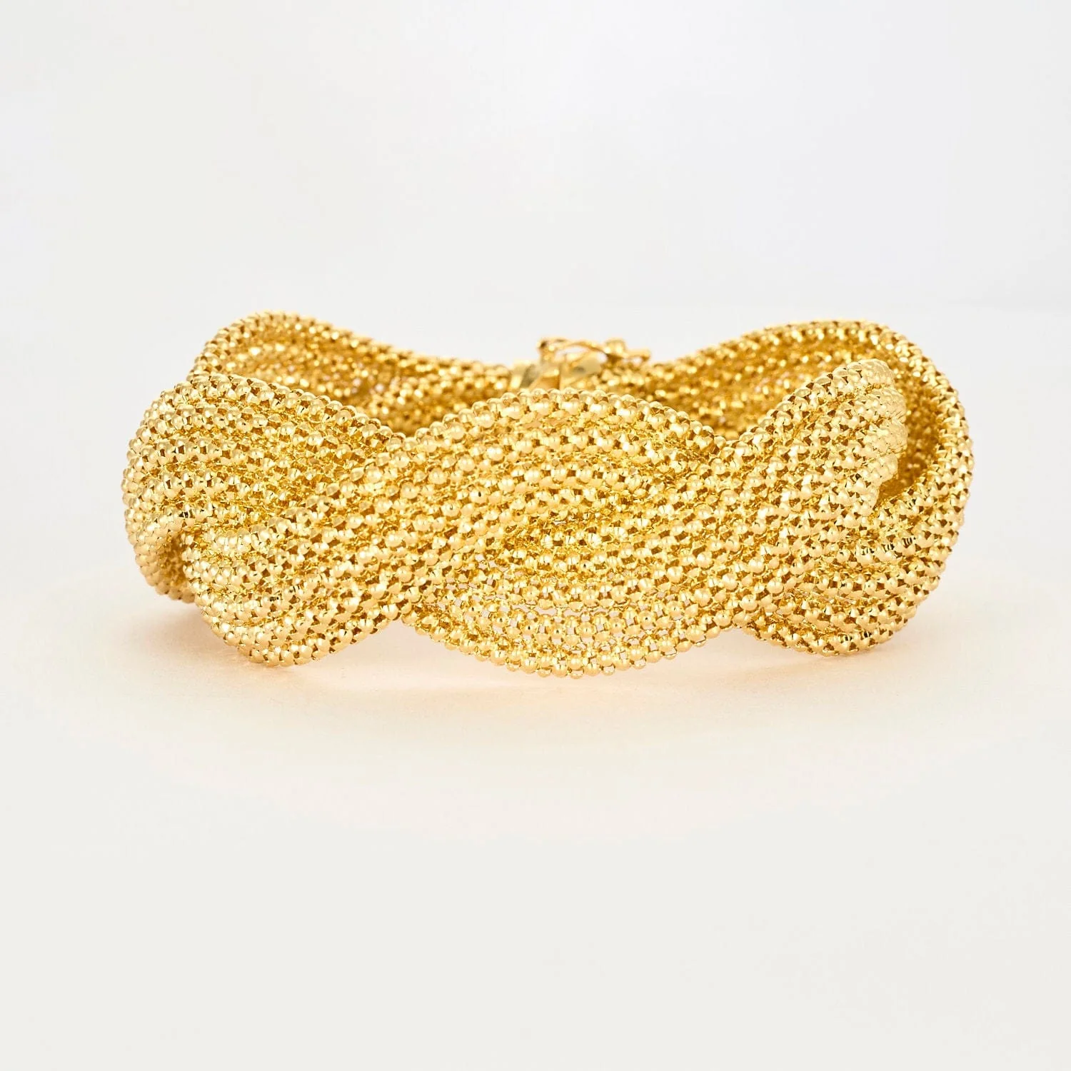 Yellow gold braided bracelet - Image 5