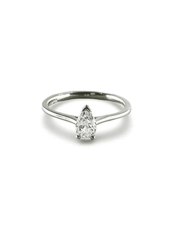 Solitaire ring platinum diamond 0.45 ct