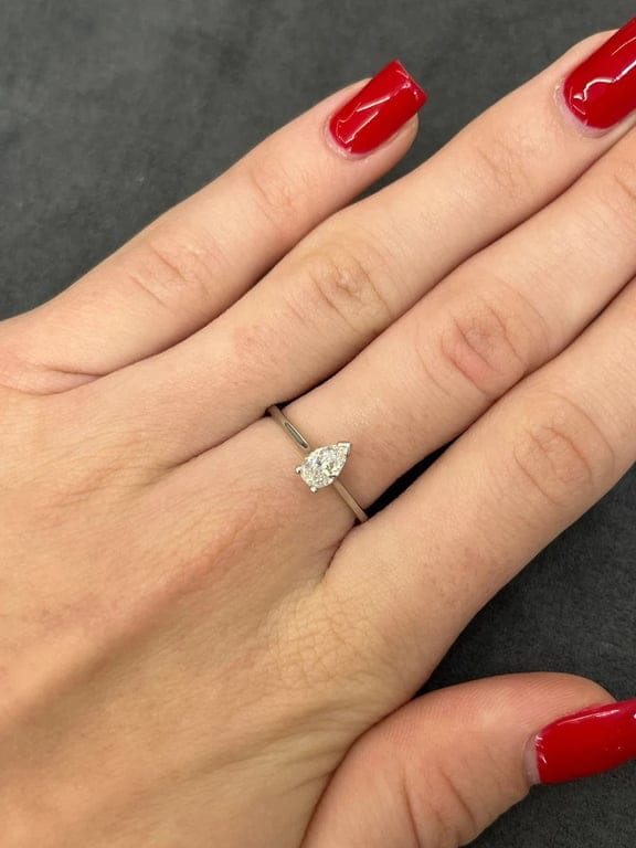 Solitaire ring platinum diamond 0.45 ct - Image 2