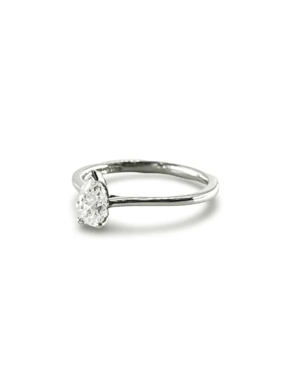 Solitaire ring platinum diamond 0.45 ct - Image 4