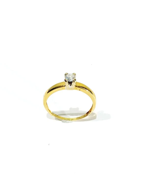 Solitaire Yellow Gold And Diamond 
