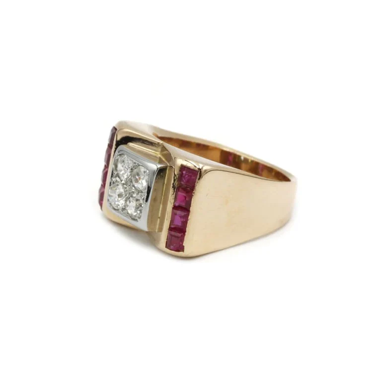 Ring tank - Yellow gold, diamonds and rubies - Image 3