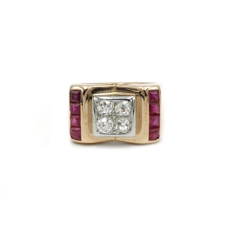 Ring tank - Yellow gold, diamonds and rubies - Image 7