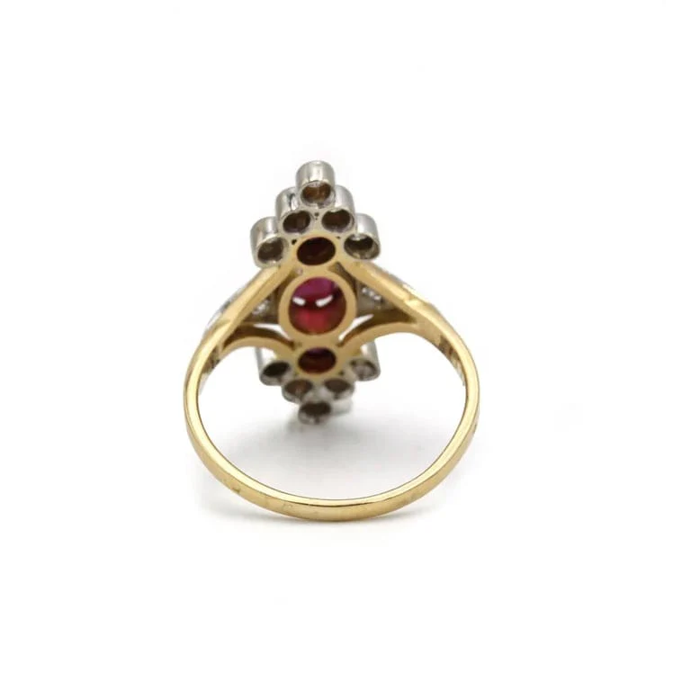 750 gold ring with diamonds and rubies  - Image 5