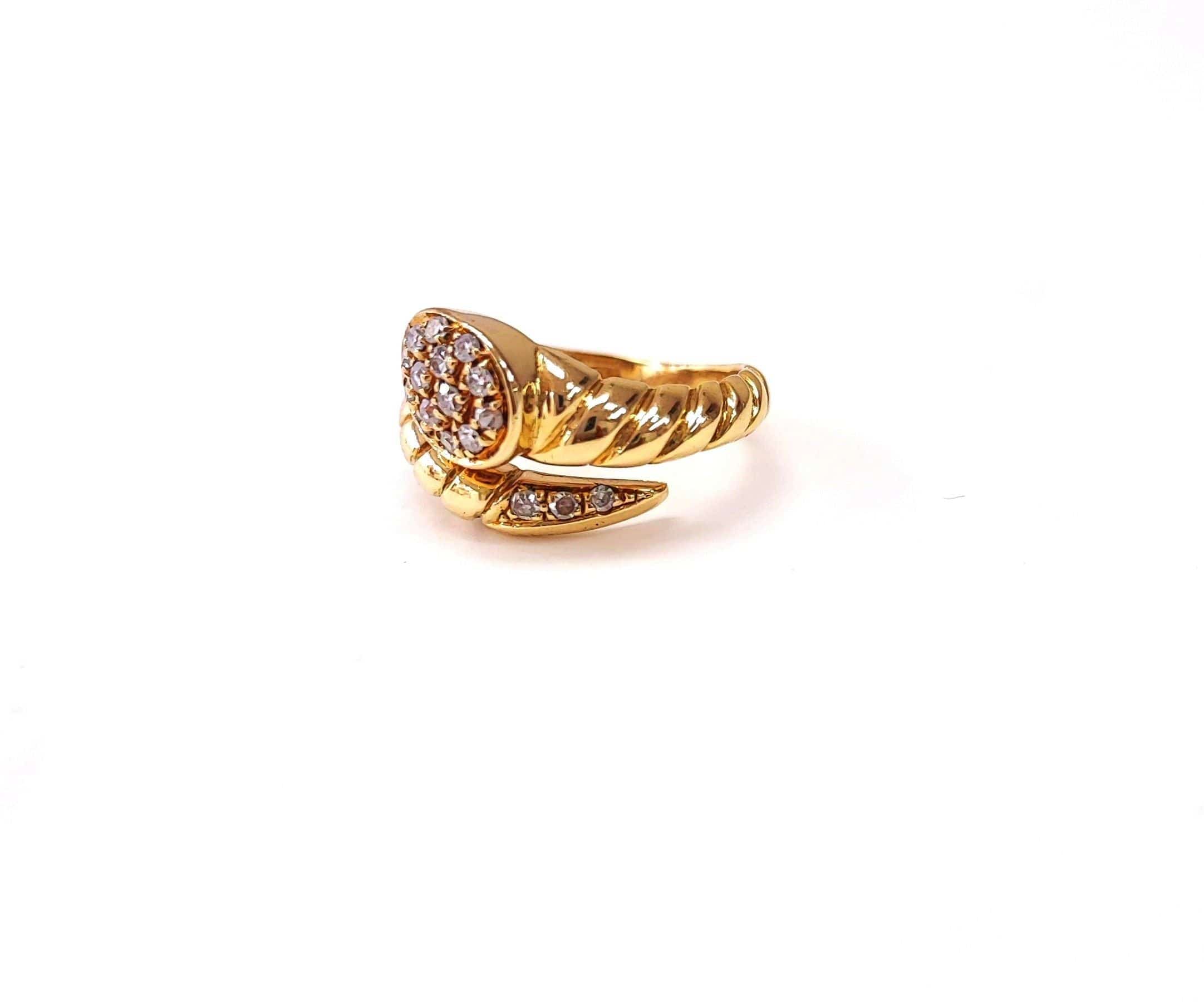 Gold and diamond snake ring - Image 2