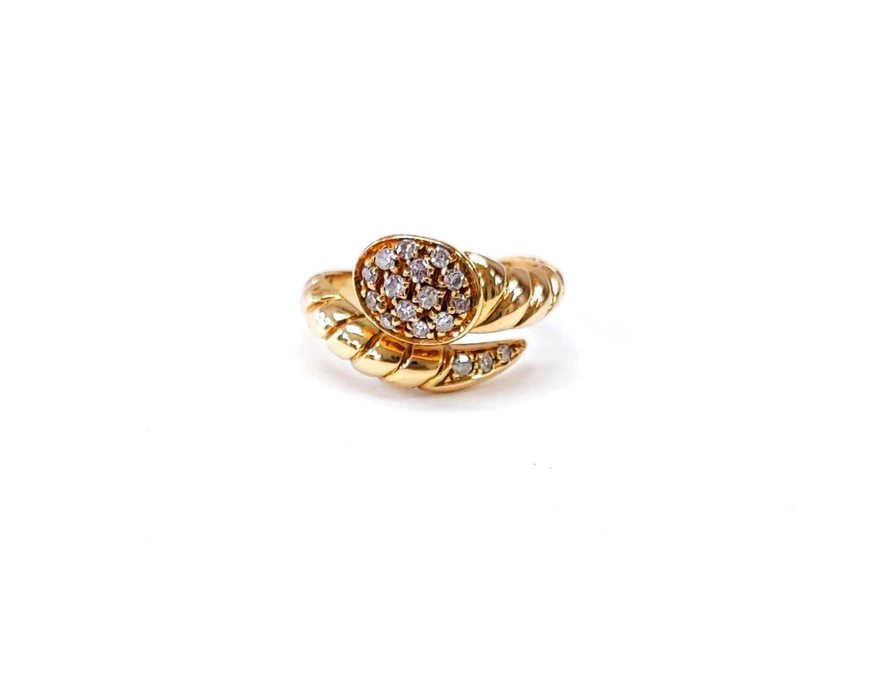 Gold and diamond snake ring - Image 3