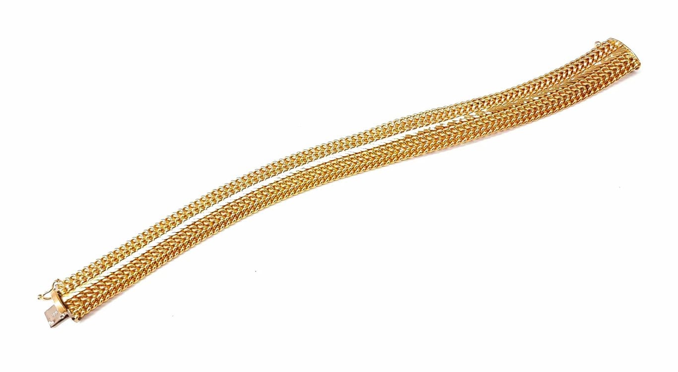 Yellow gold ribbon bracelet
