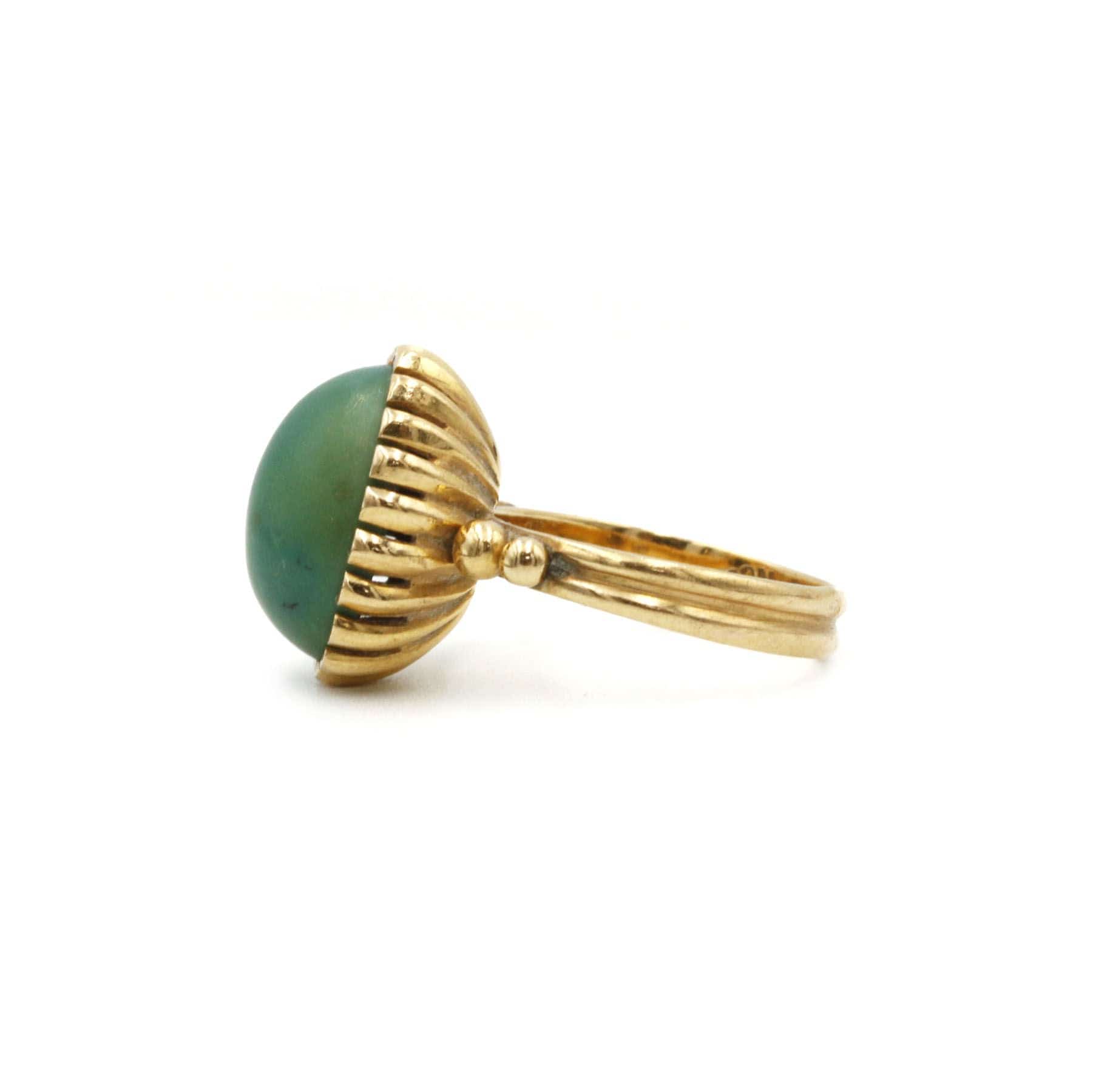 Gold and Green Turquoise Ring - Image 2