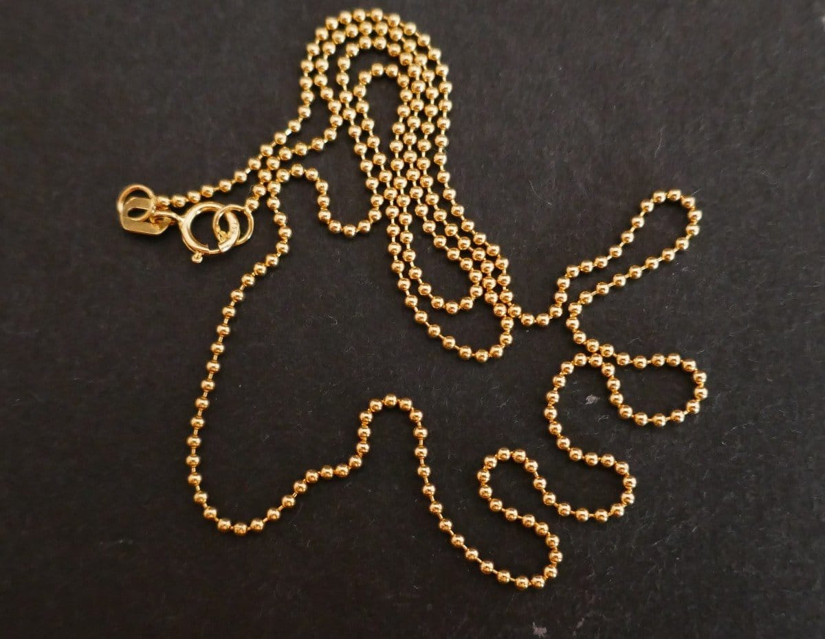 Yellow gold pendant and chain White stones - Image 6