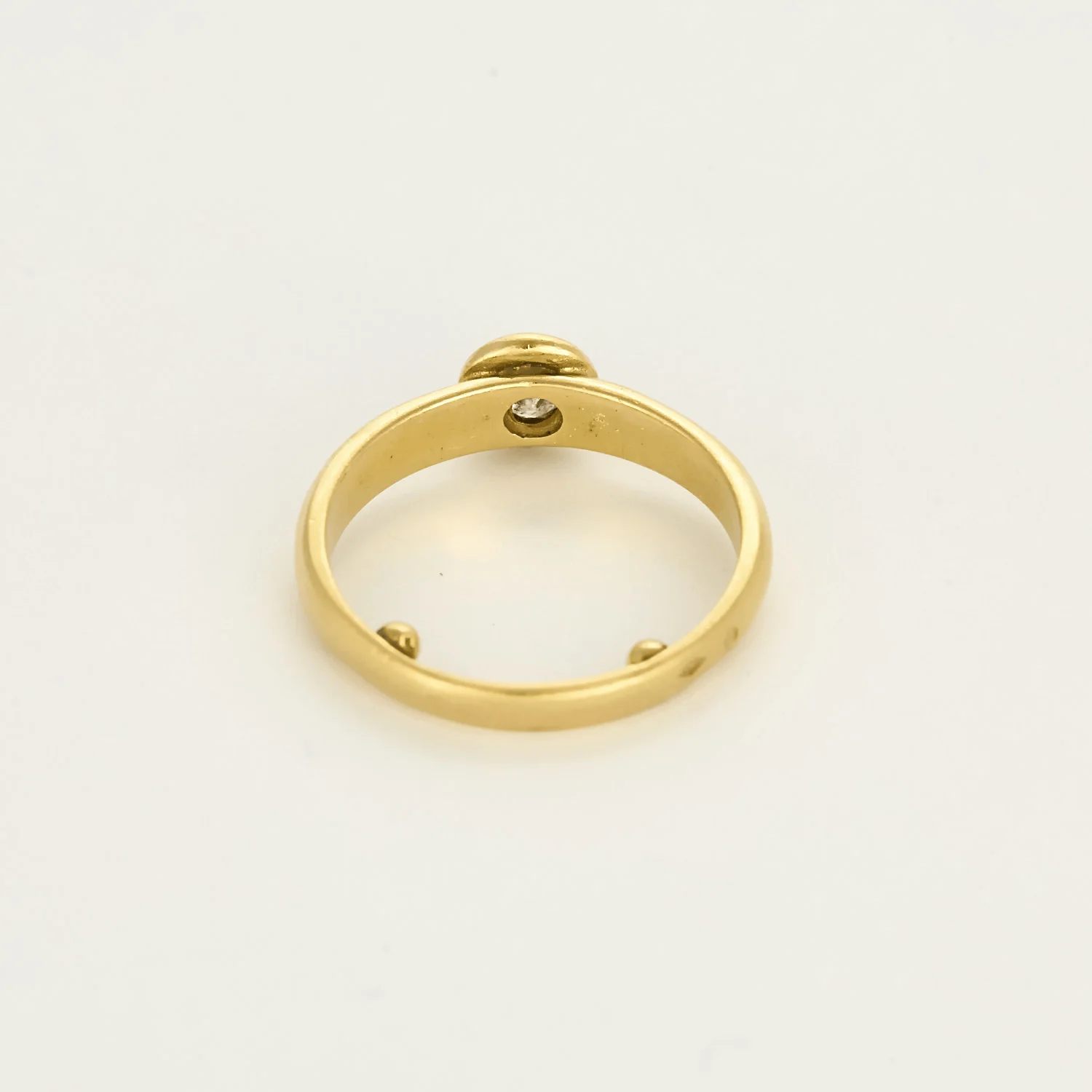 Ring Solitaire in yellow gold and diamond  - Image 6