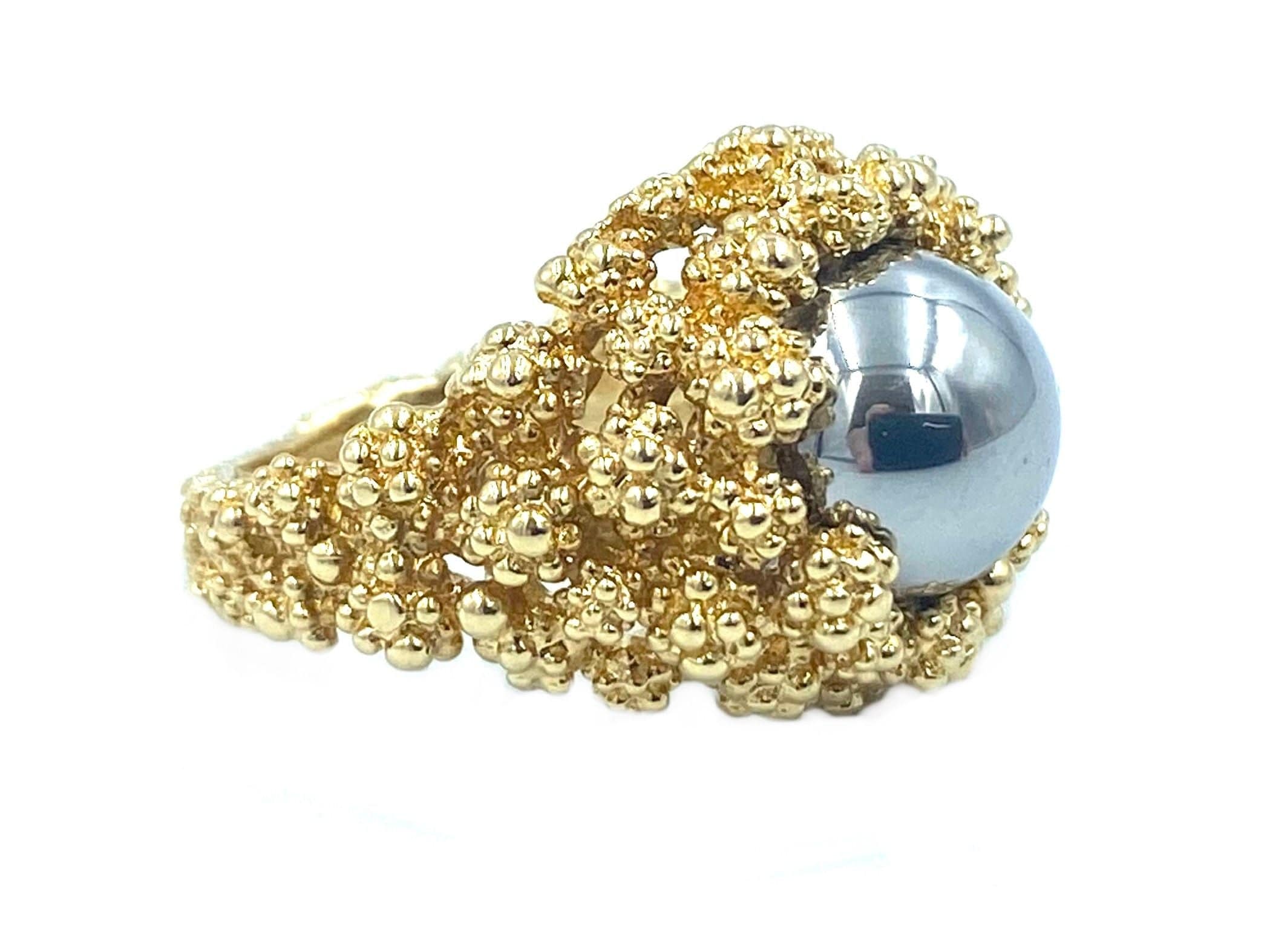 GILBERT ALBERT. Yellow gold ring and interchangeable balls - Image 6