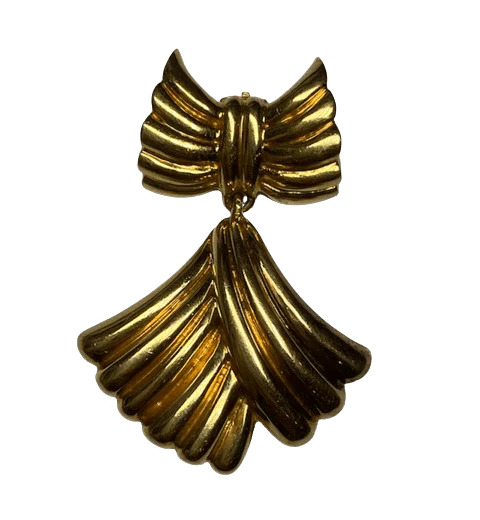 VAN CLEEF & ARPELS - VINTAGE YELLOW GOLD PENDANT BROOCH
