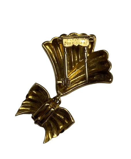 VAN CLEEF & ARPELS - VINTAGE YELLOW GOLD PENDANT BROOCH - Image 2
