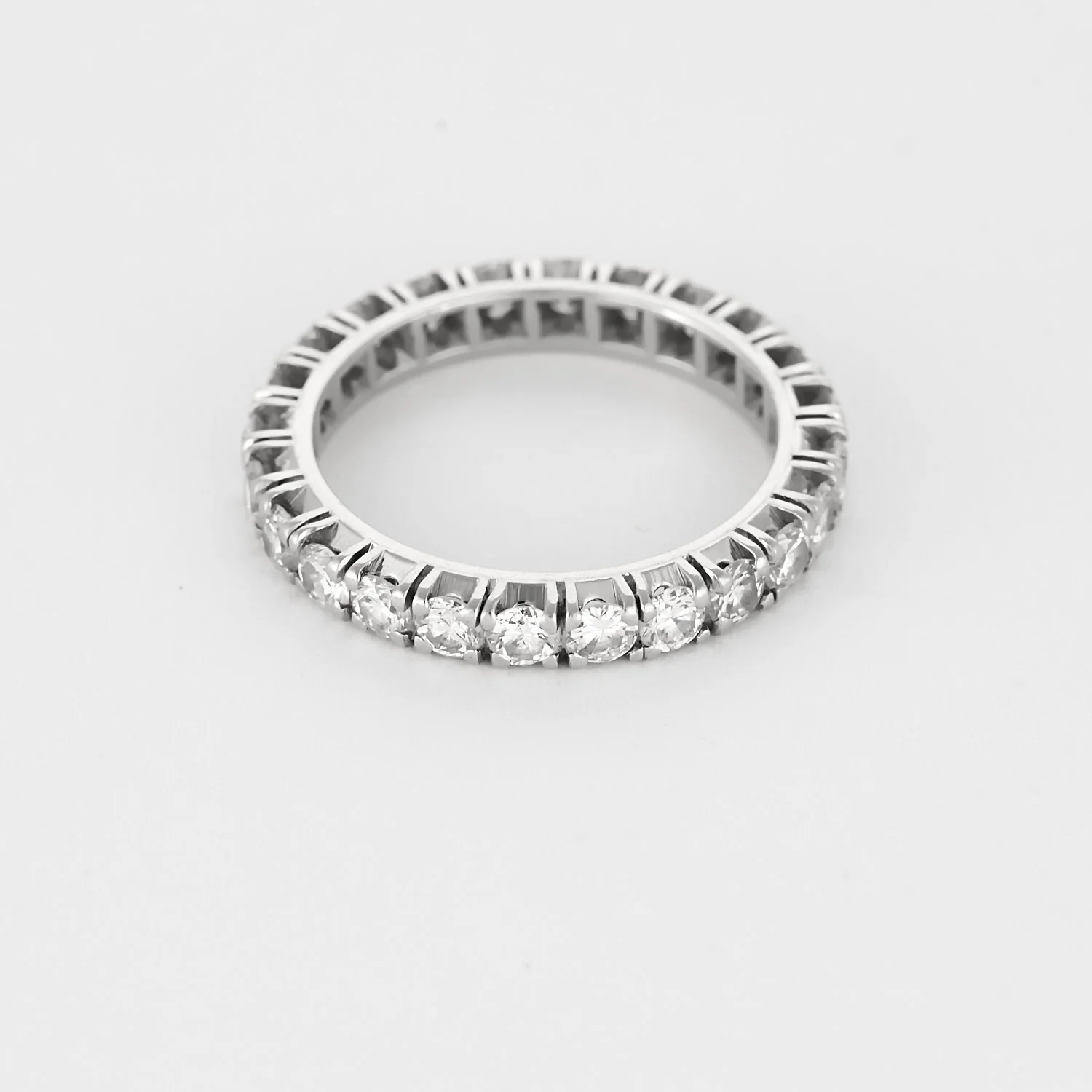 Wedding band American white gold and diamonds - Image 3
