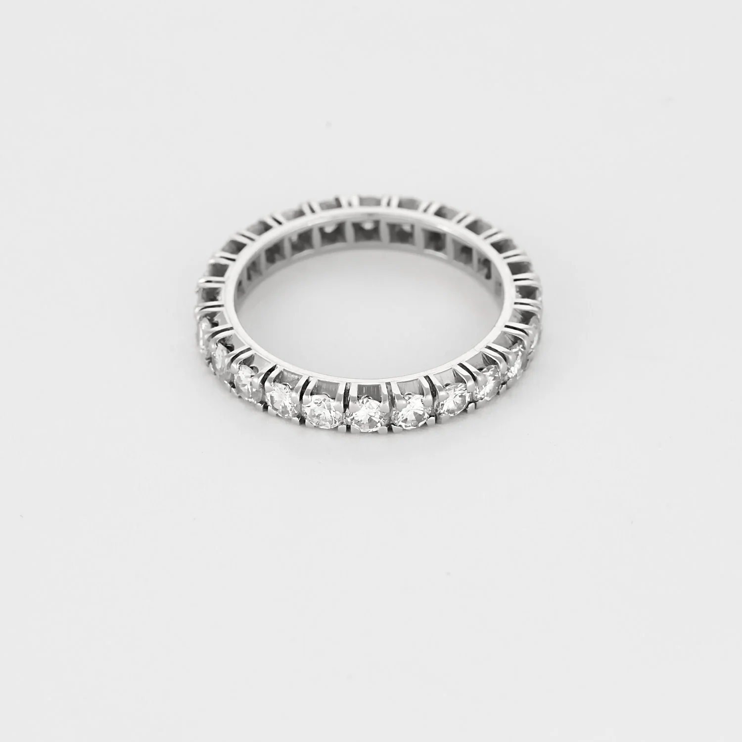 Wedding band American white gold and diamonds - Image 4
