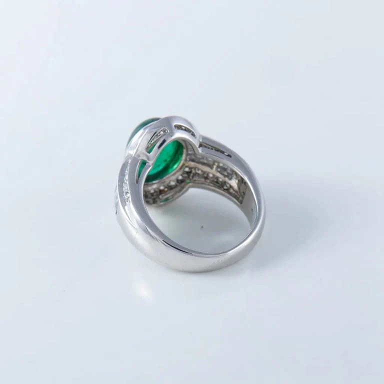 Emerald cabochon ring - Image 8
