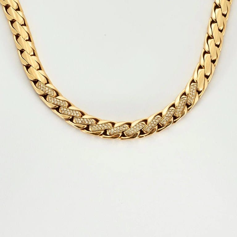 Yellow gold palm tree chain necklace - Image 2