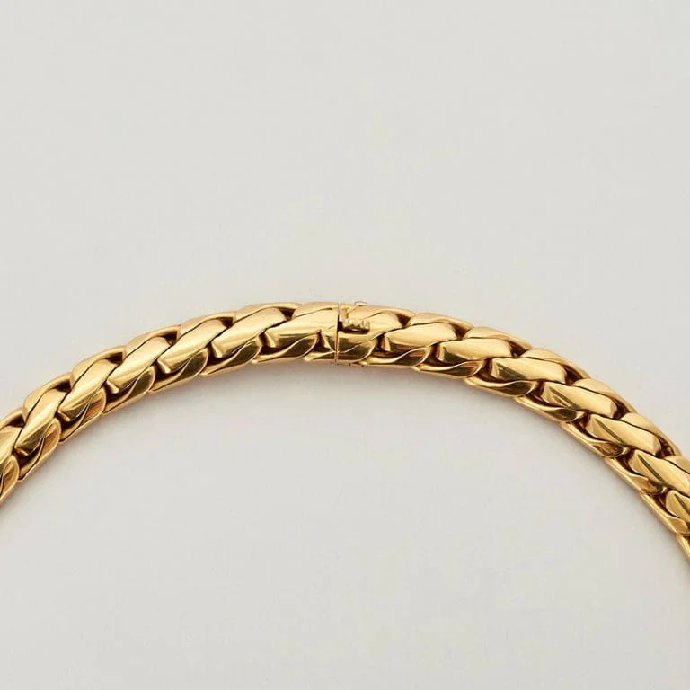 Yellow gold palm tree chain necklace - Image 3