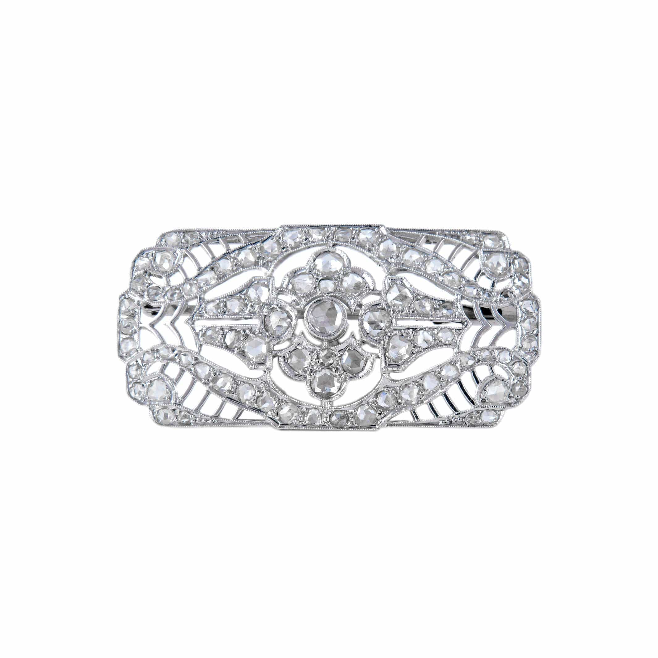 White gold and diamond brooch