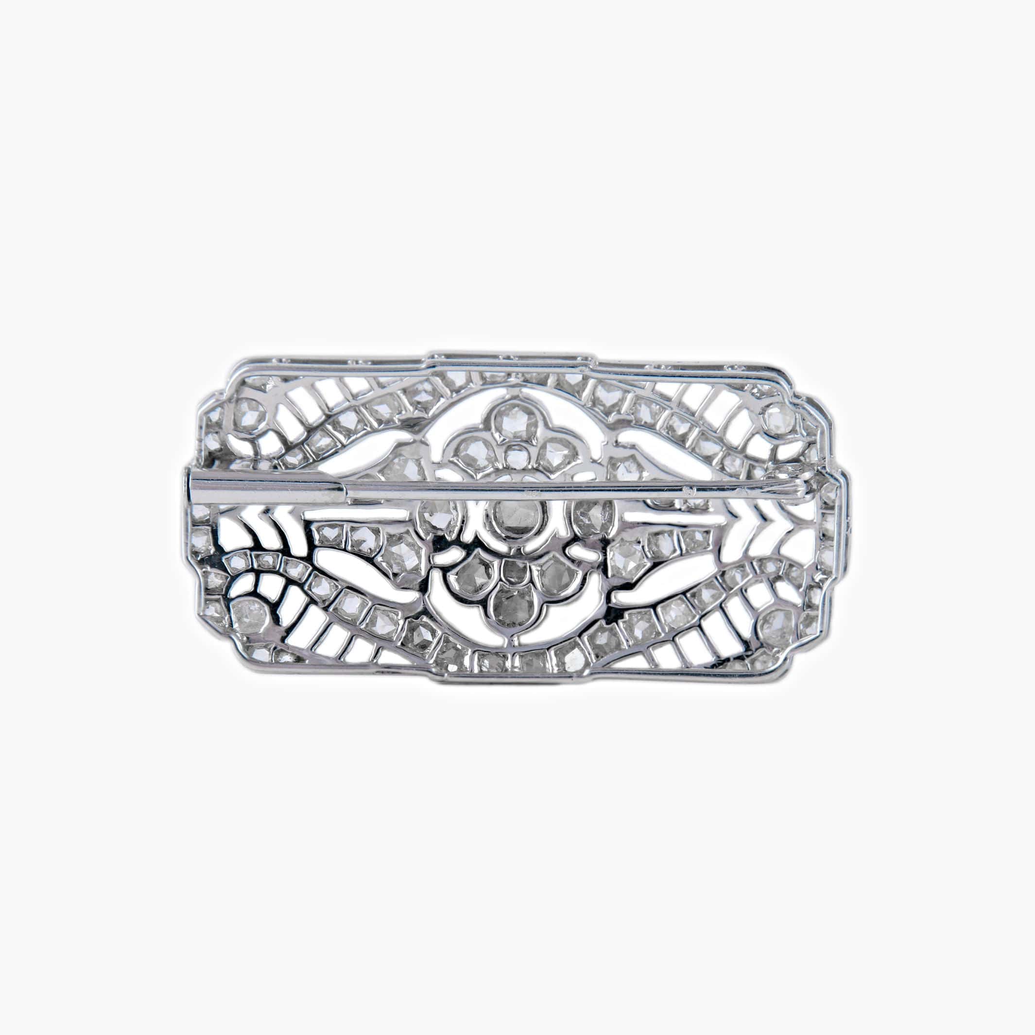 White gold and diamond brooch - Image 6