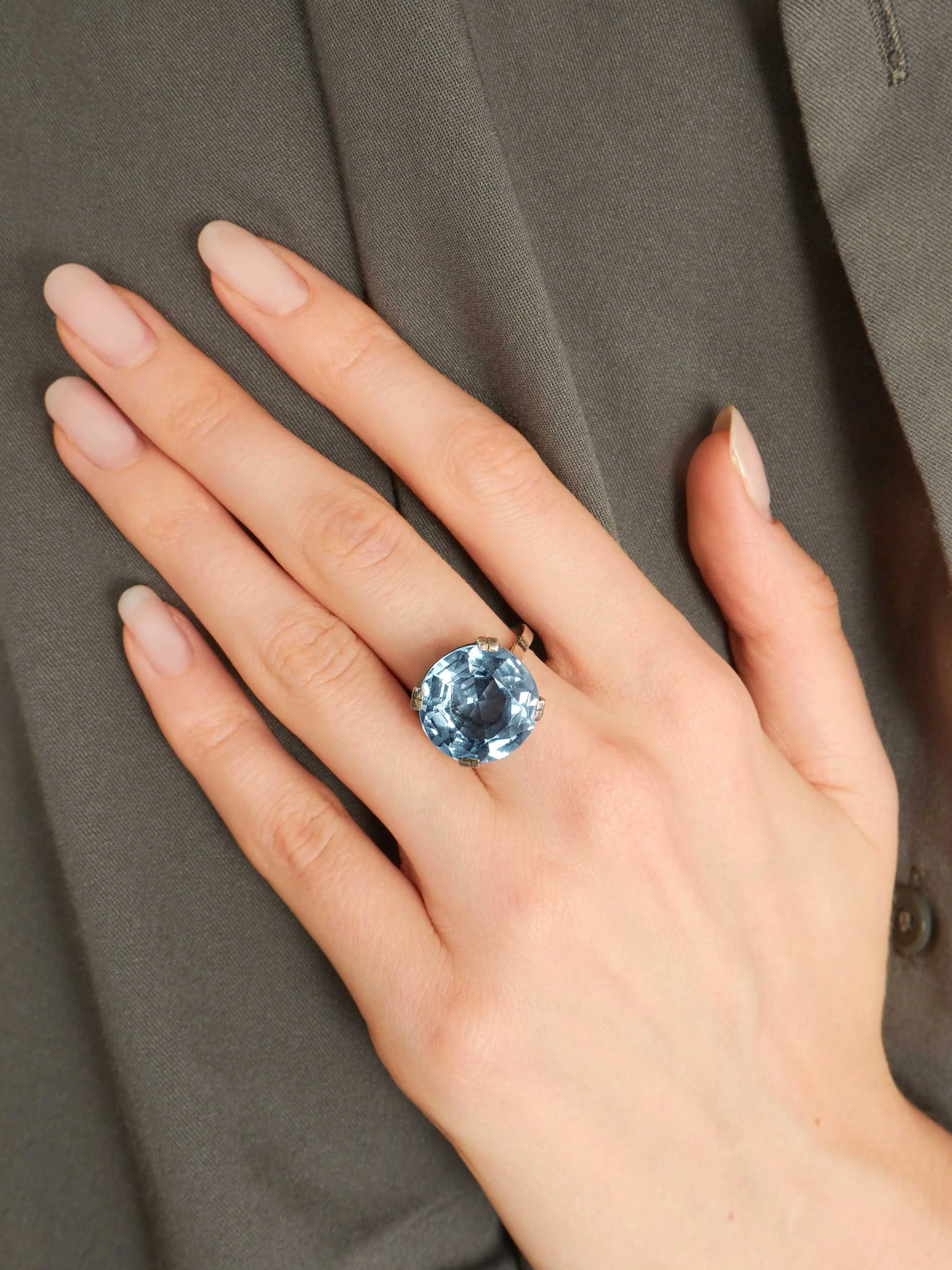 Ring silver Art Deco Stone of Synthesis - Image 2