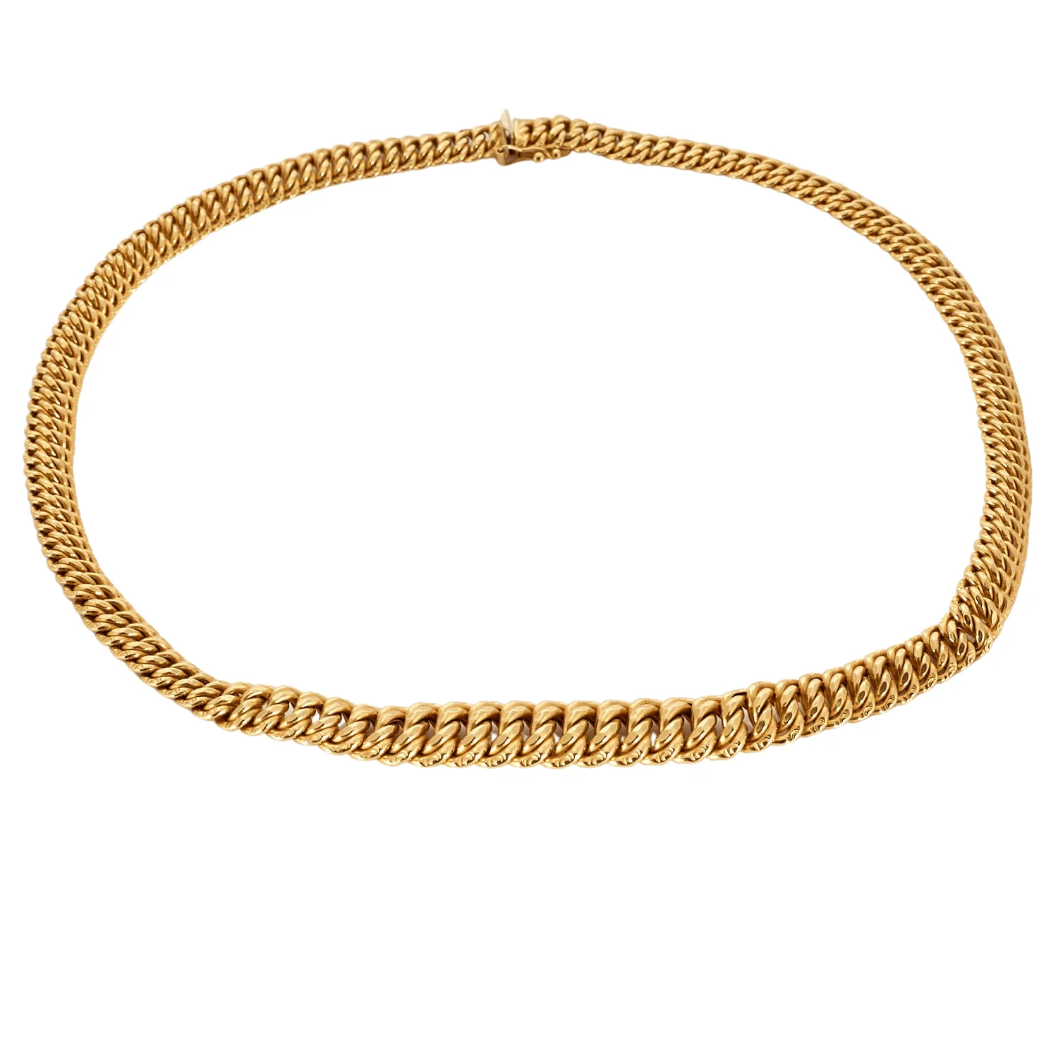 Yellow gold American mesh necklace