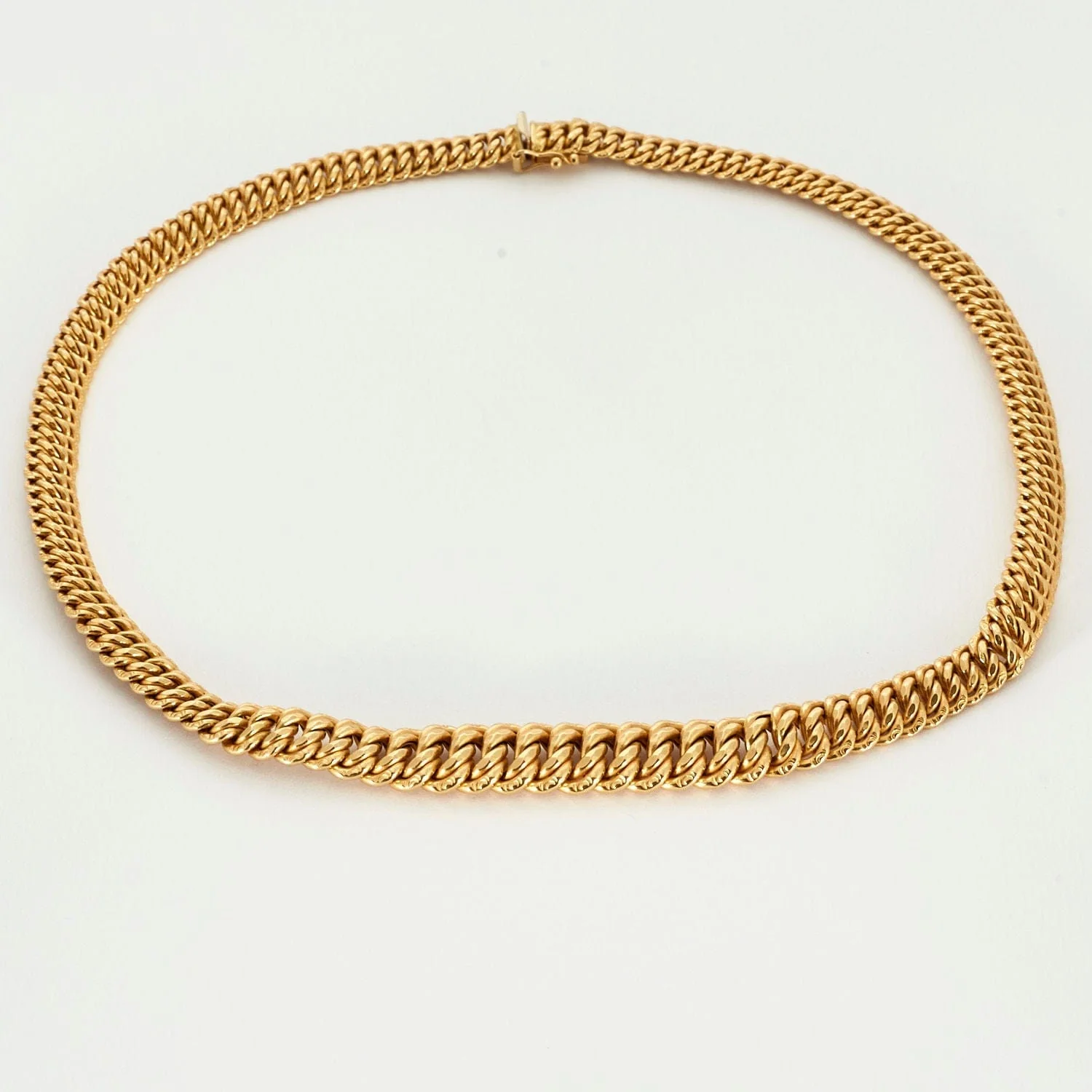 Yellow gold American mesh necklace - Image 2