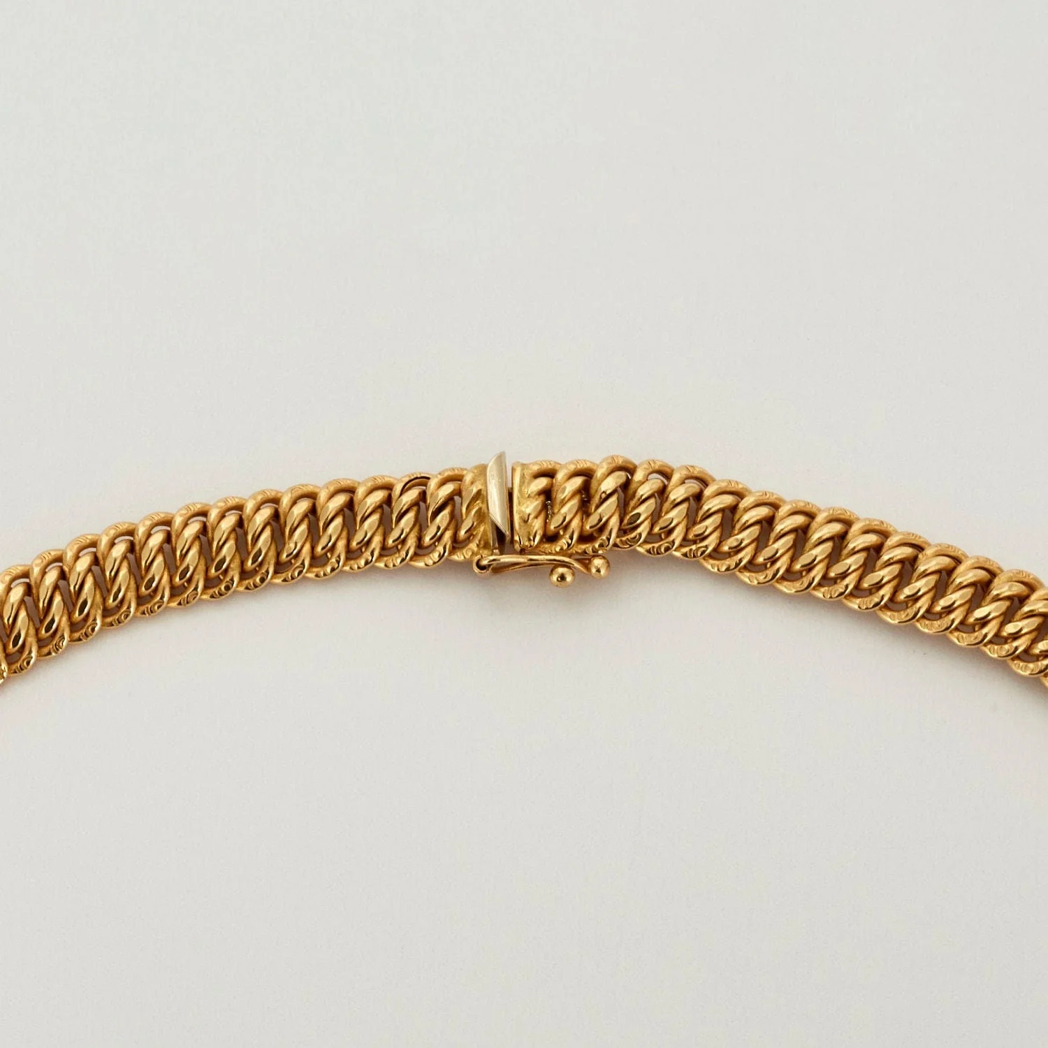 Yellow gold American mesh necklace - Image 4