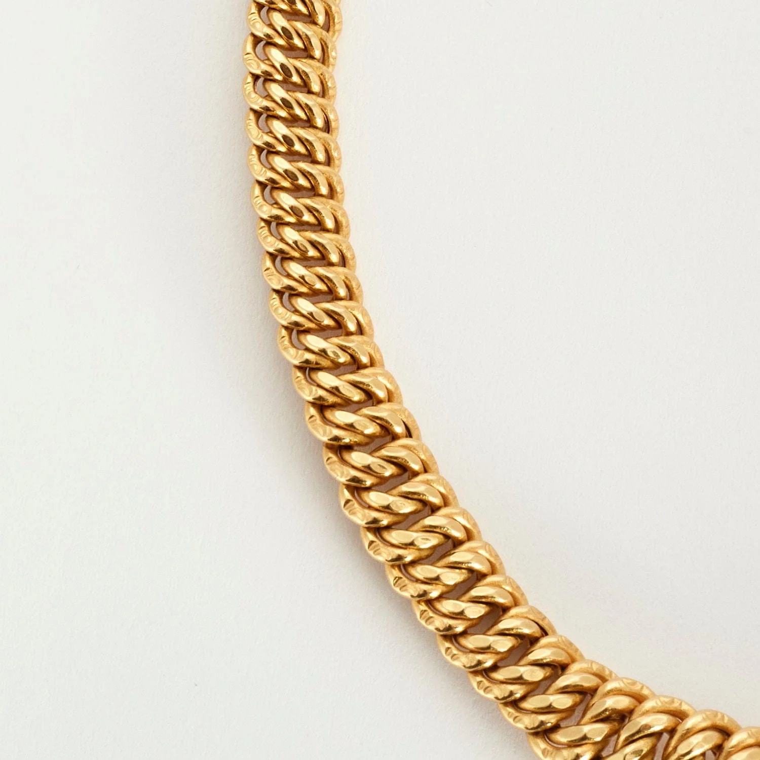 Yellow gold American mesh necklace - Image 5