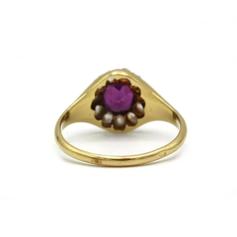 Ring - Yellow gold, Diamonds & Garnet - Image 3