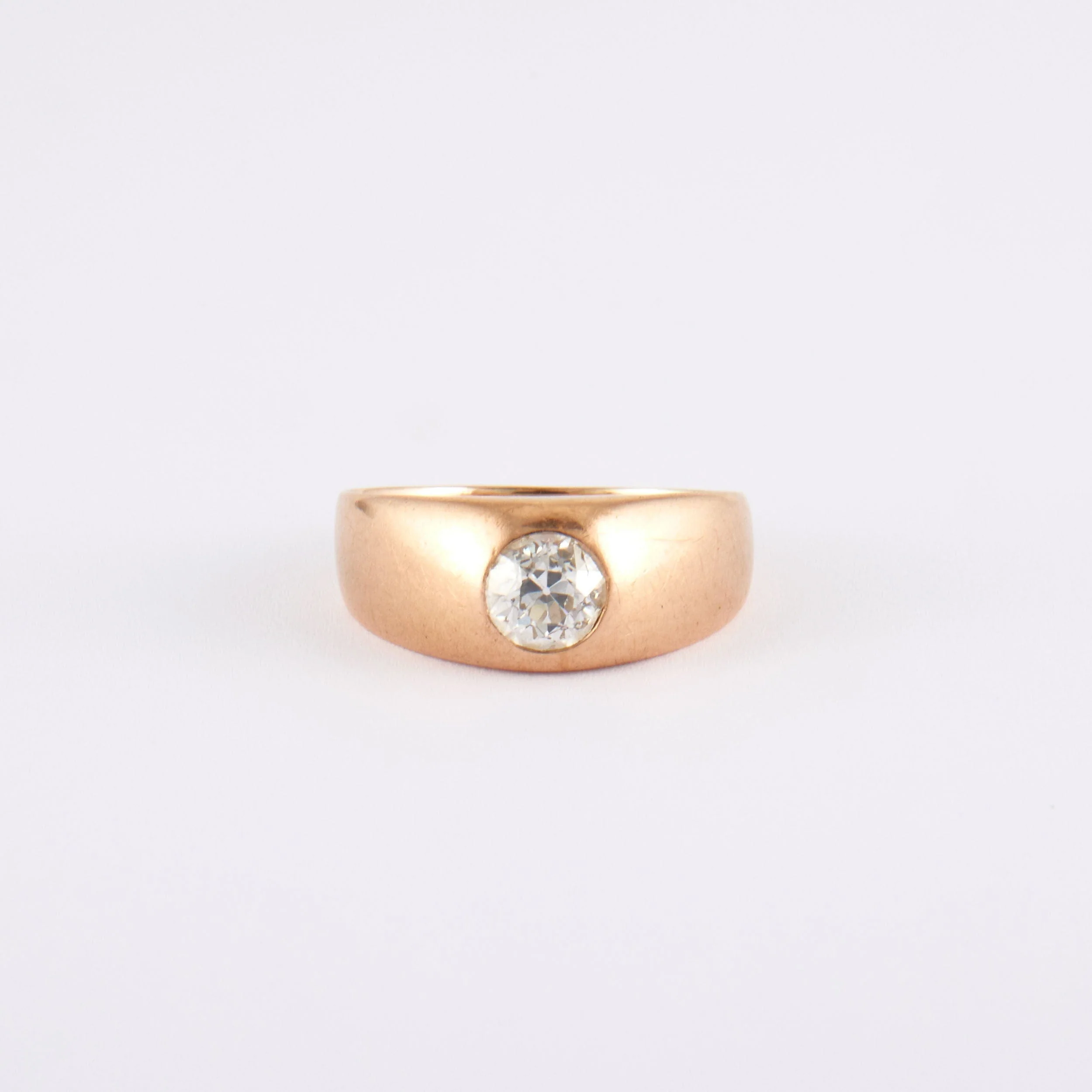 Yellow gold bangle ring, diamond - Image 2