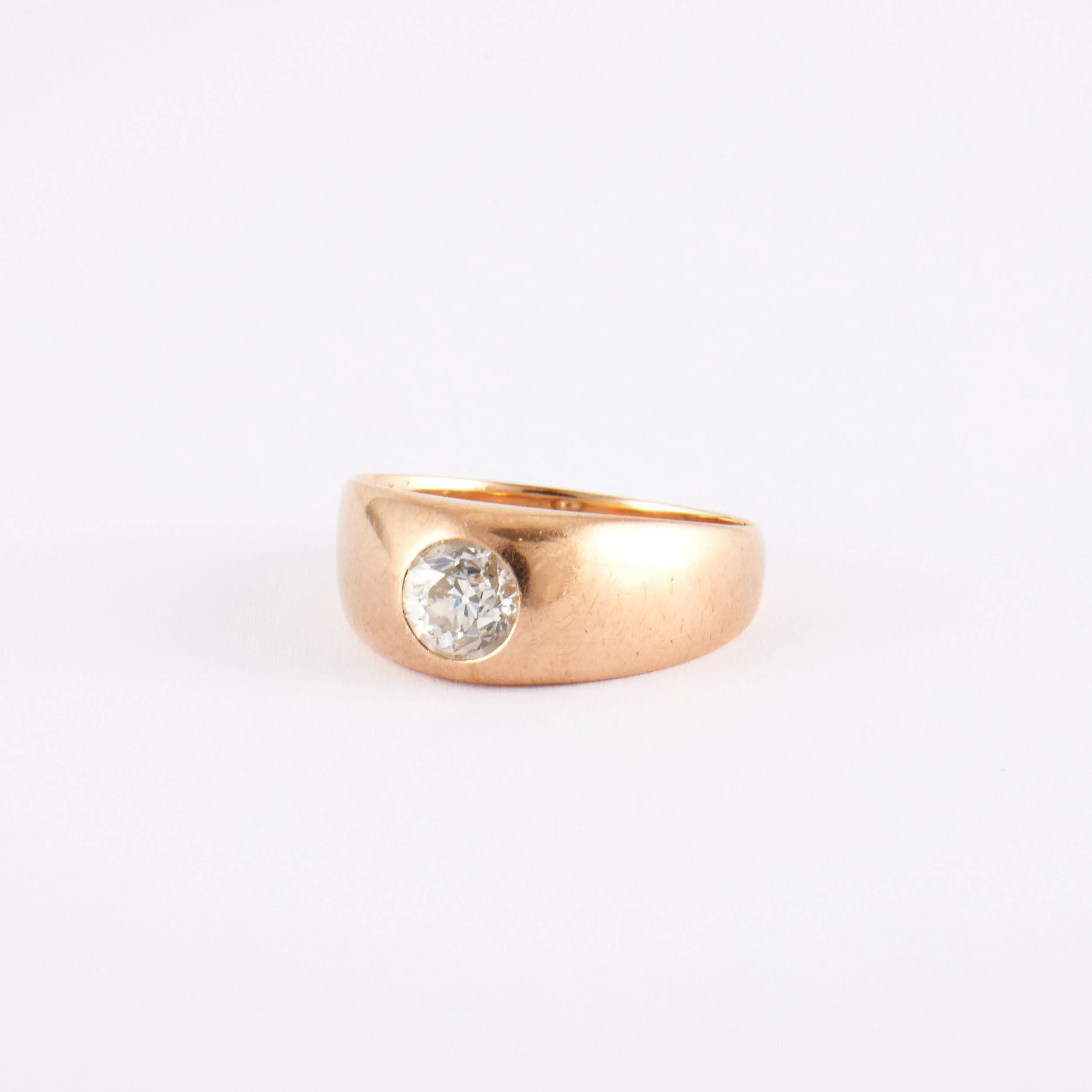 Yellow gold bangle ring, diamond - Image 4