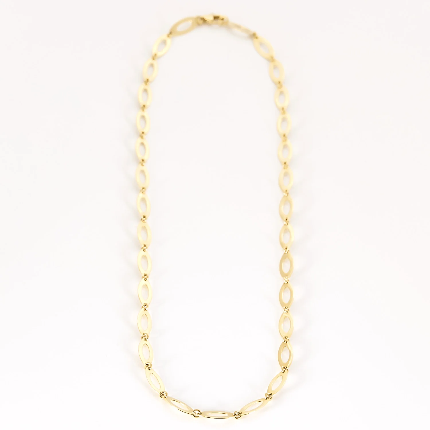 Charming yellow gold necklace with lozenge-shaped links - Image 3